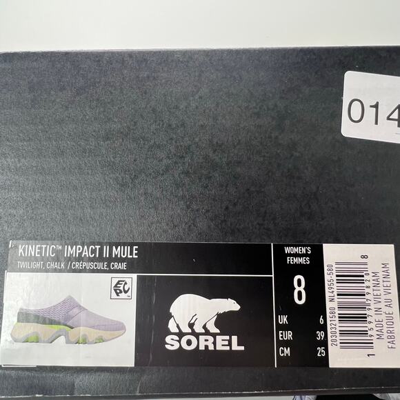 Sorel Kinetic Impact II Mule Slip On Sneakers Twilight Chalk Women's US 8 NWB - Picture 10 of 10